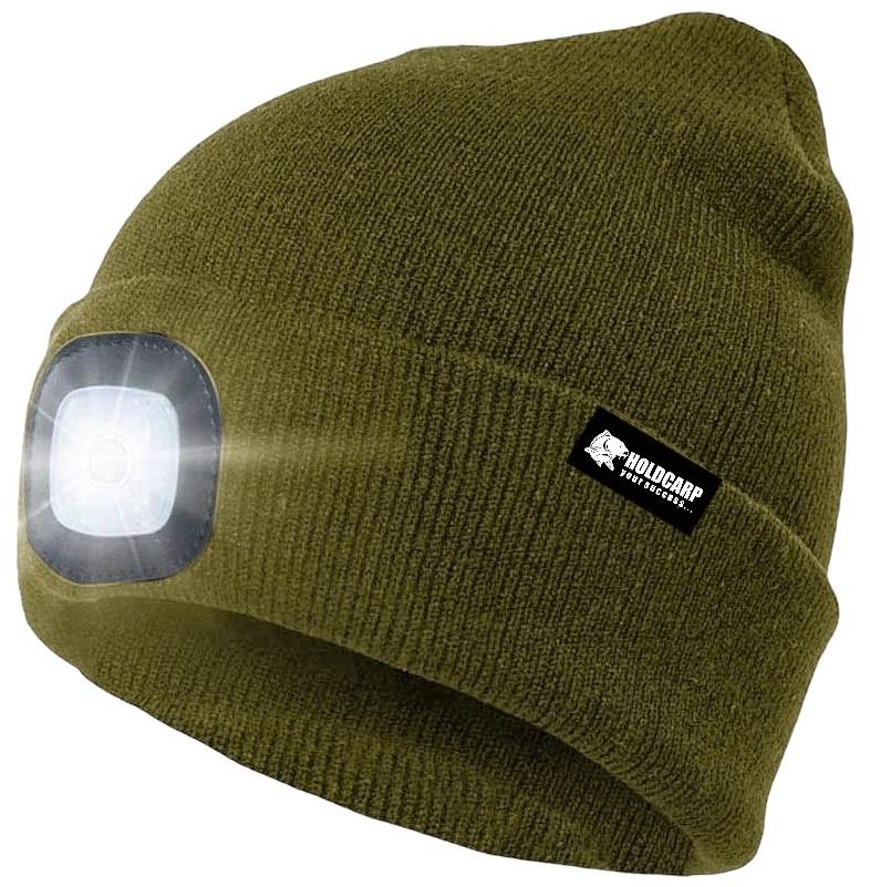 Holdcarp LED Light USB Beanie Zelená
