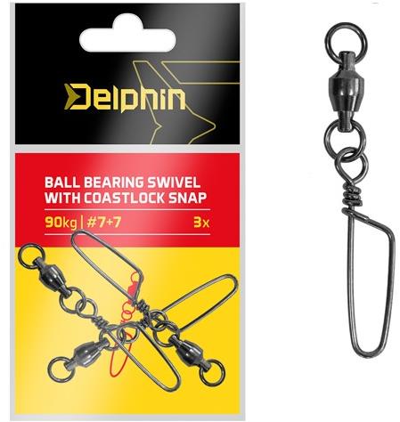 Delphin Ball bearing swivel with coastlock snap 130kg 3ks