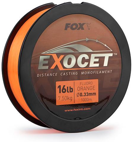 Fox Exocet Fluoro Orange Mono 1000 m, 0,33 mm, 16 lb, 7,5 kg