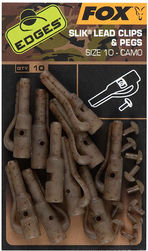 Fox Edges Camo Size 10 Slik Lead Clip + Pegs 10ks