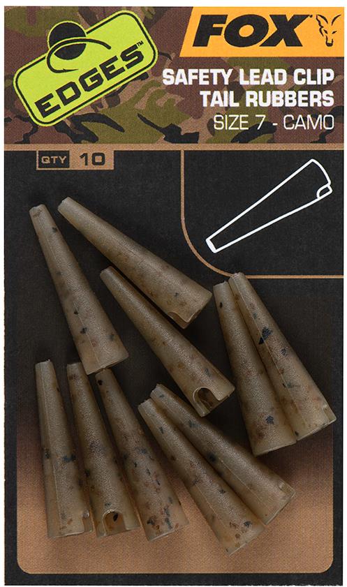Fox Edges Camo Size 7 Lead Clip Tail Rubbers 10ks