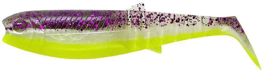 Savage Gear Cannibal Shad 8 cm, 5 g, Purple Glitter Bomb Fluo, 5 ks