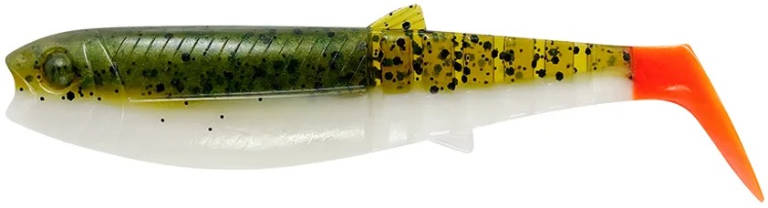 Savage Gear Cannibal Shad 12,5 cm, 20 g, Olive Hot Orange, 4 ks