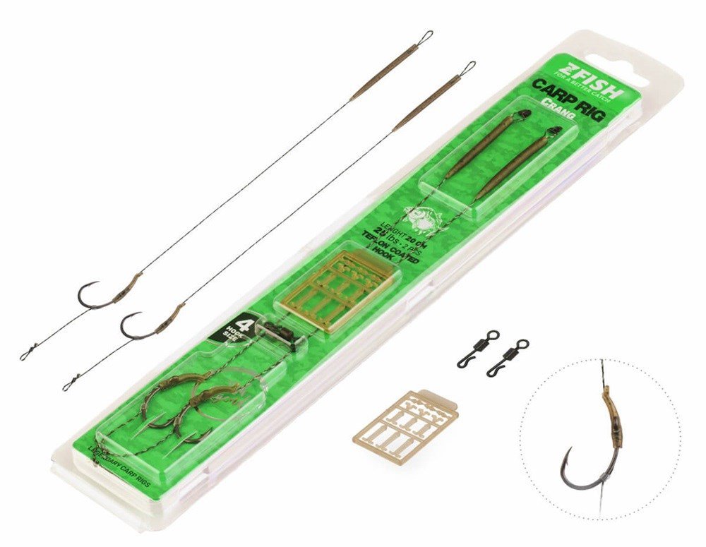 Zfish Návazec Crang Carp Rig 20 cm 25 lb Velikost 2 2 ks