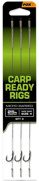FOX Návazec Carp Ready Rigs Wide Gape 20 lbs Velikost 8 3 ks
