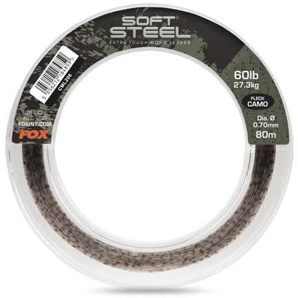 FOX Soft Steel Leader Fleck Camo, 80m, 0,70 mm, 27,3 kg