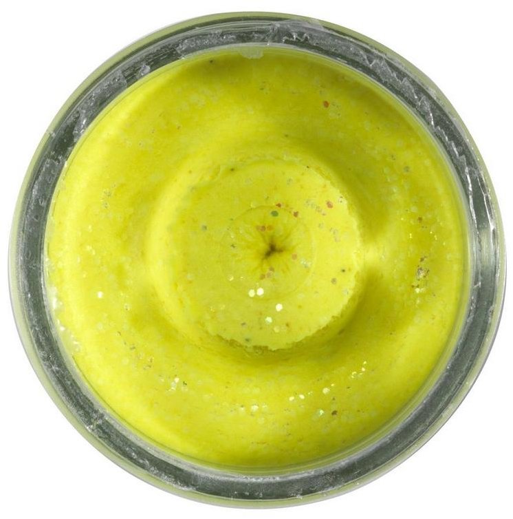 Berkley Těsto Powerbait Natural Glitter Trout Dough Garlic Sunshine Yellow 50 g