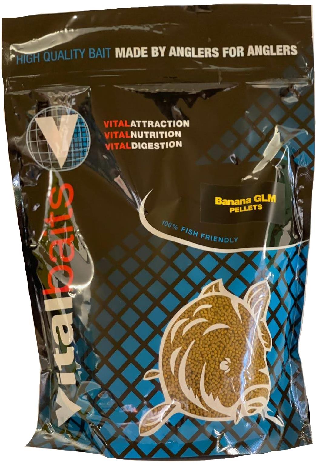 Vitalbaits Pelety Banana GLM 2 mm, 1 kg