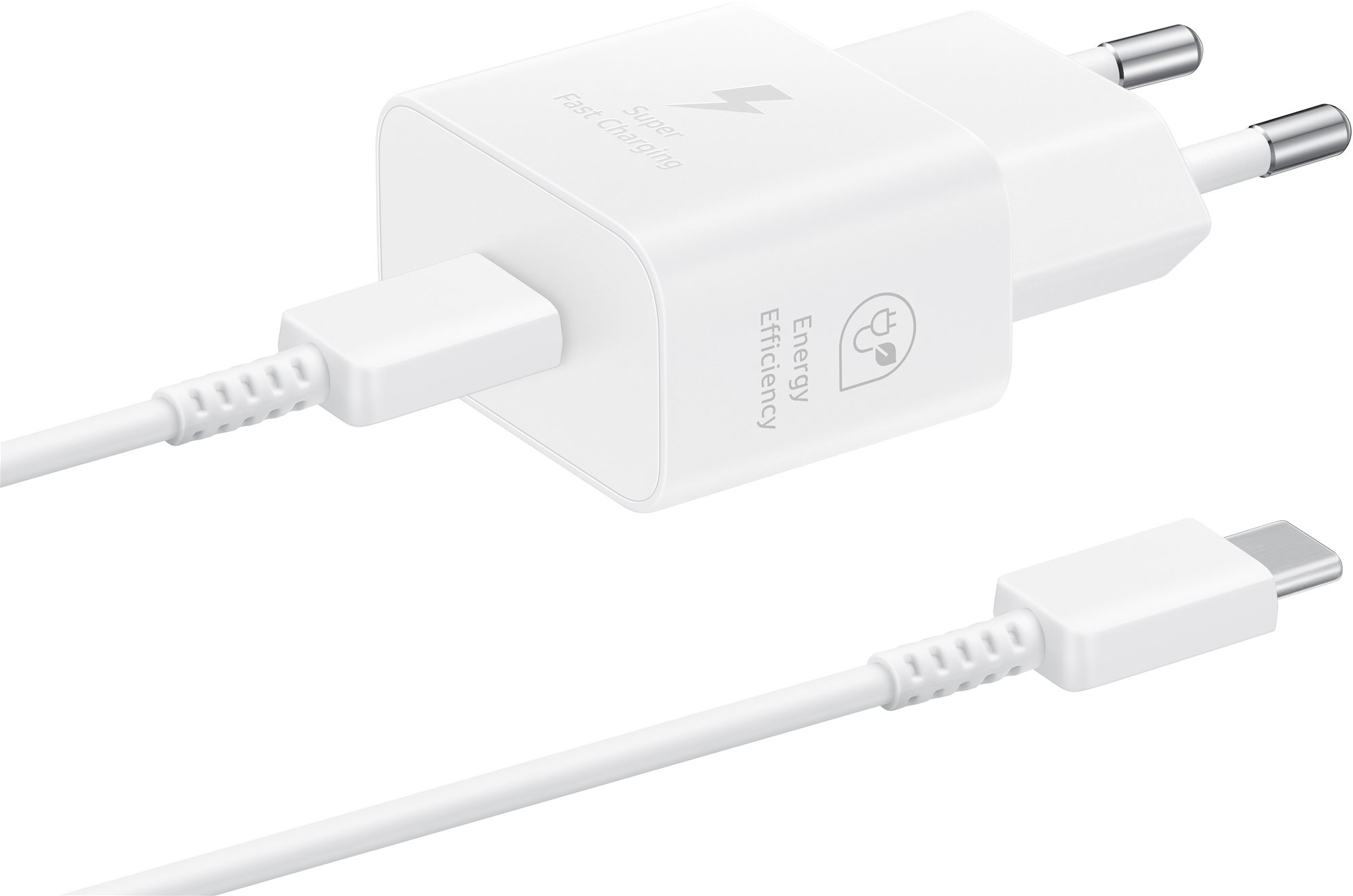 Samsung nabíjecí adaptér USB-C  bílý s kabelem v balení