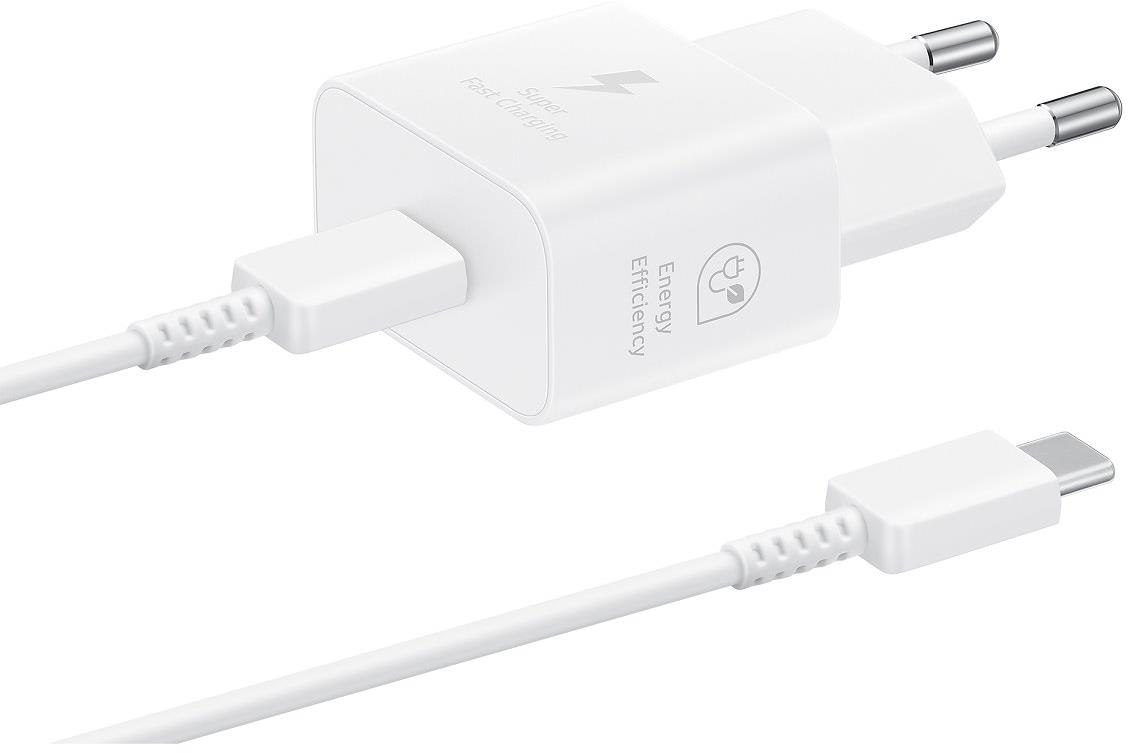 Samsung cestovní nabíječka USB-C 25W + USB-C datový kabel White (Bulk)