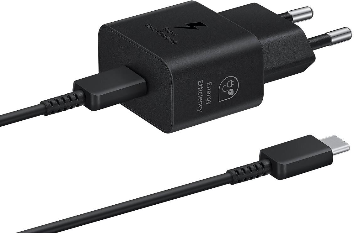 Samsung cestovní nabíječka USB-C 25W + USB-C datový kabel Black (Bulk)