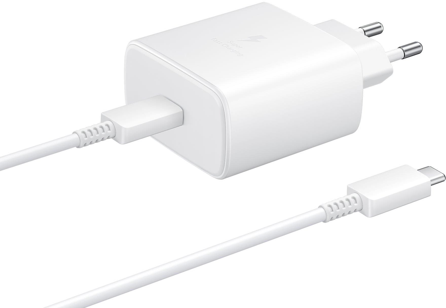 Samsung cestovní nabíječka 45W + USB-C/USB-C datový kabel White
