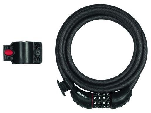 Master Lock Ocelové kombinační lanko na kolo Master Lock 8120EURDPRO 1,8m