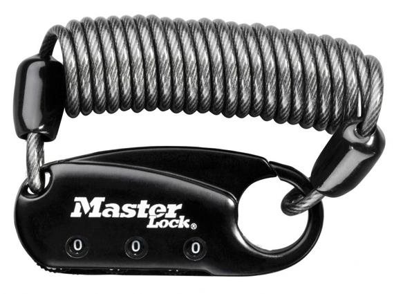 Master Lock Karabina s navíjecím kabelem 1551EURDBLK Master Lock