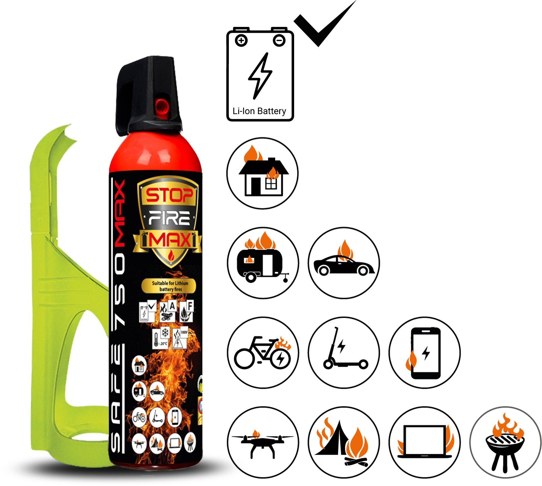 SET Hasicí sprej SAFE 750 MAX + držák SAFE75F