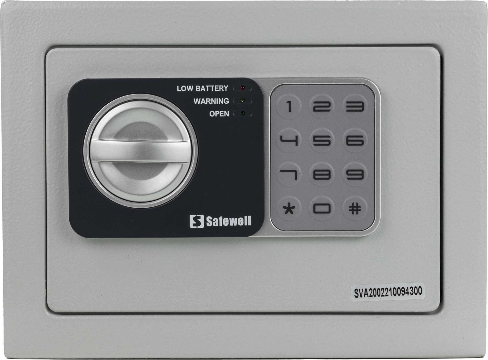 SAFEWELL Elektronický sejf 4,6l, šedý