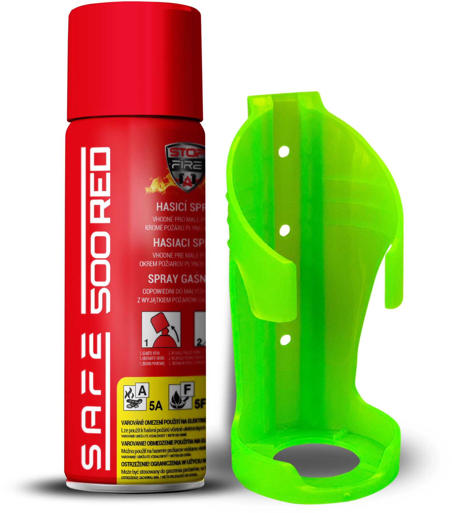 SAFE HOME Set Hasicí sprej Safe 500 Red + držák Safe 50F