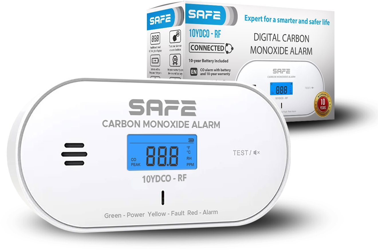 SAFE Bezdrátově propojitelný hlásič oxidu uhelnatého (CO) FireSafe 10YDCO-RF
