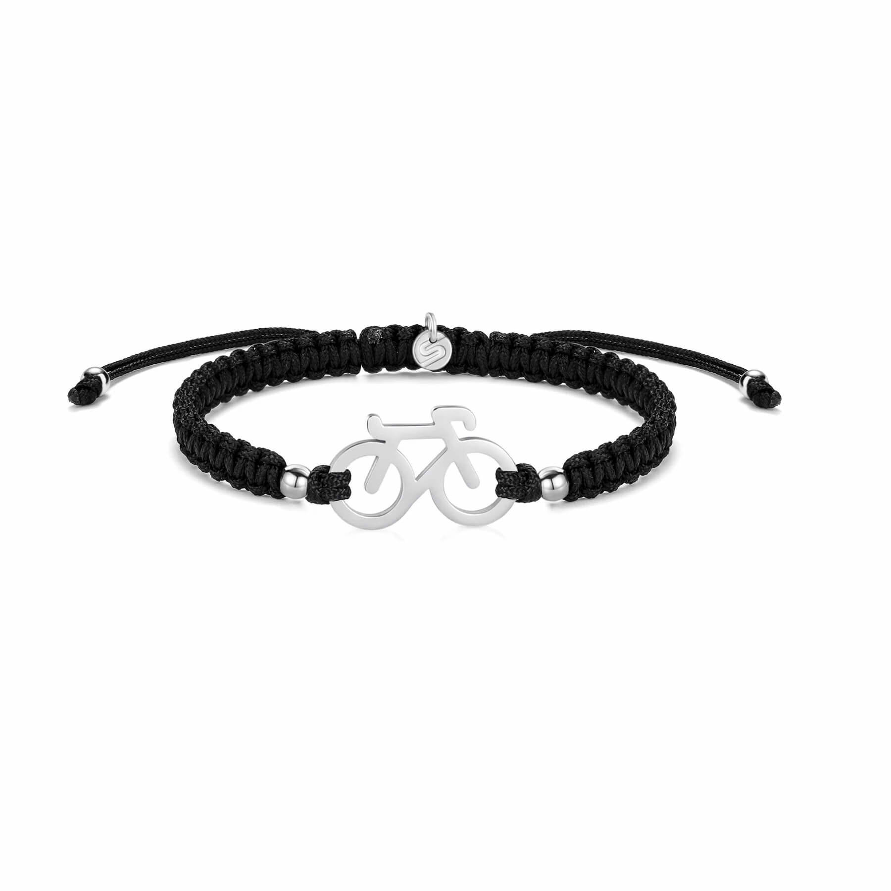 Sailbrace Bike braided bracelet, silver
