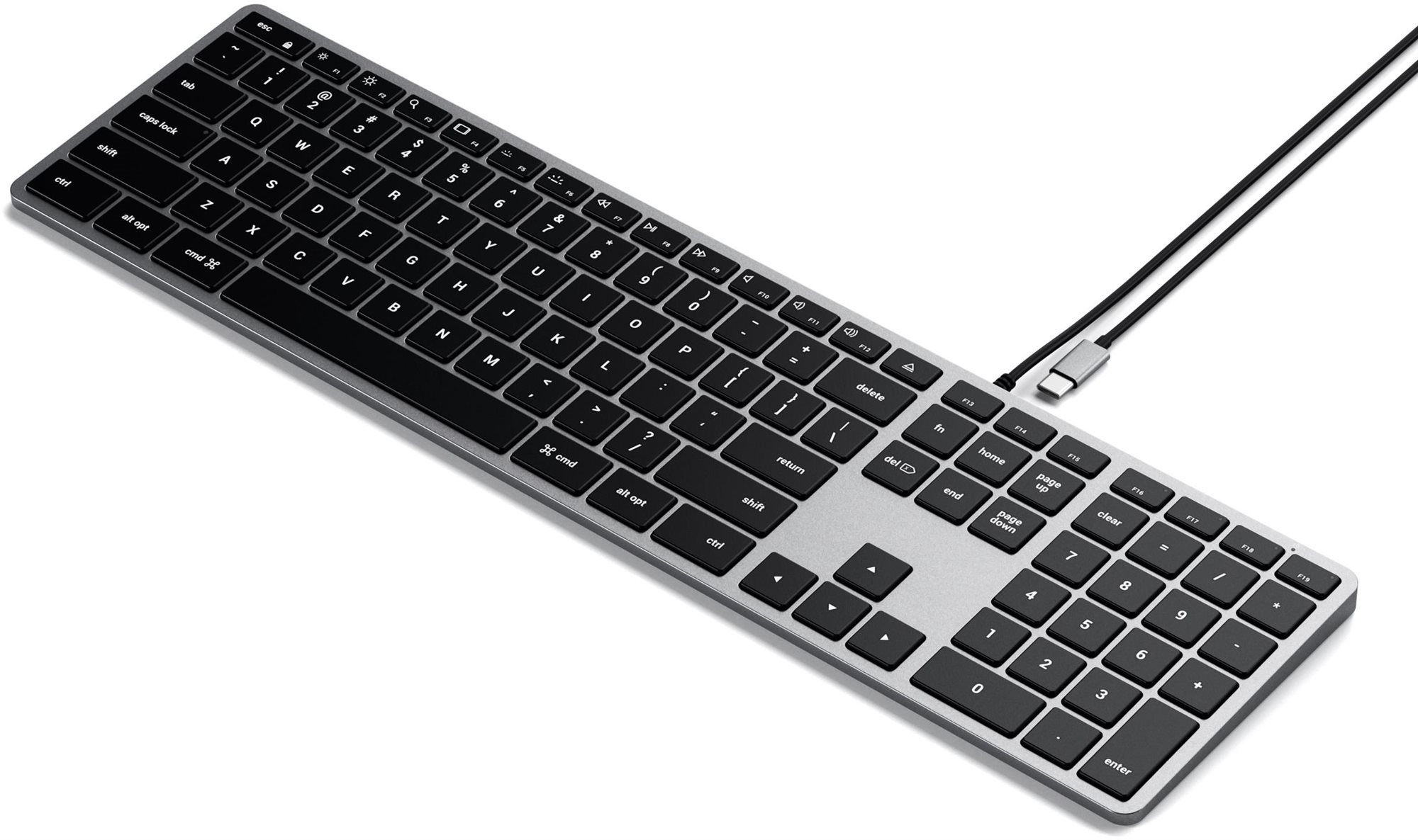 Satechi Slim W3 USB-C BACKLIT Wired Keyboard - Space Grey - US