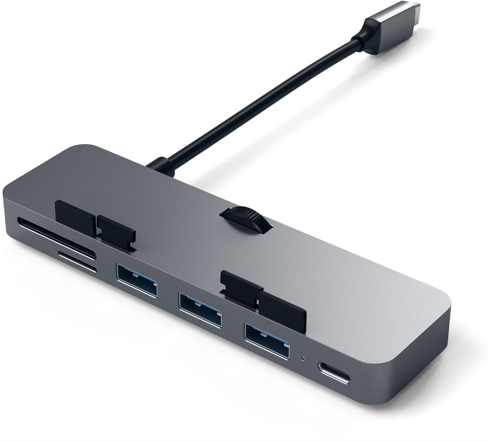 Satechi Aluminum Type-C CLAMP PRO Hub (3x USB 3.0,MicroSD) - Space Gray