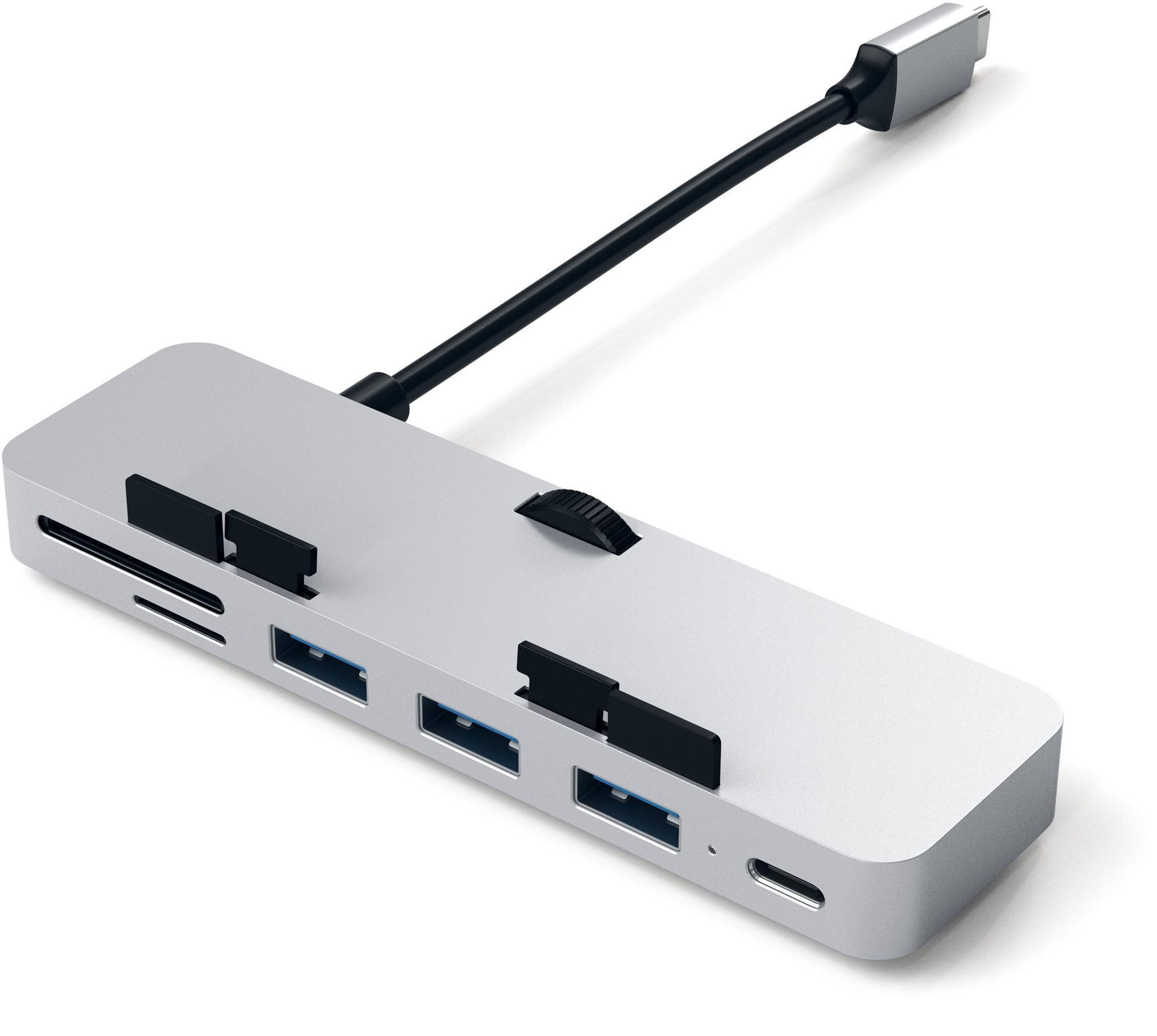 Satechi Aluminum Type-C CLAMP PRO Hub (3x USB 3.0,MicroSD) - Silver