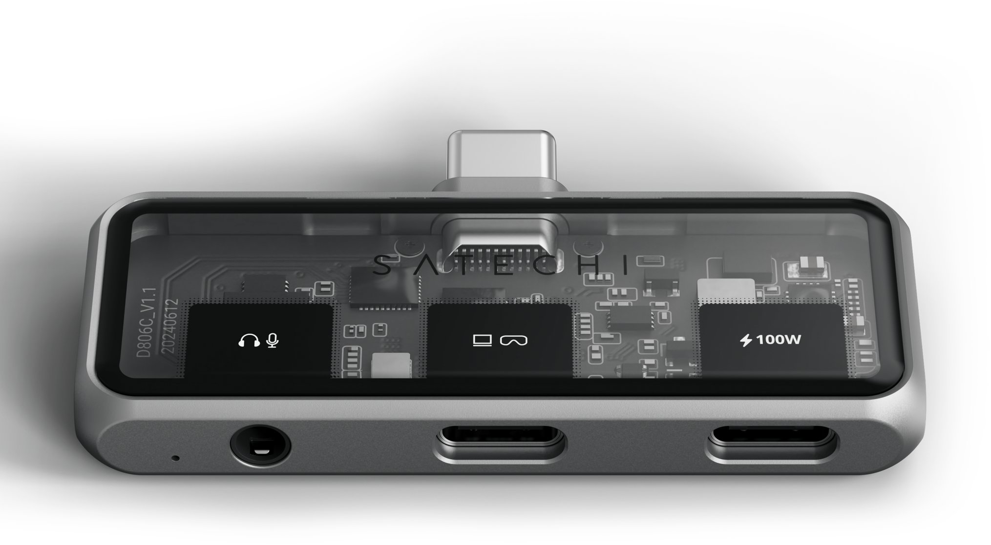 Satechi Mobile XR Hub with dual USB-C and Audio - Space Gray
