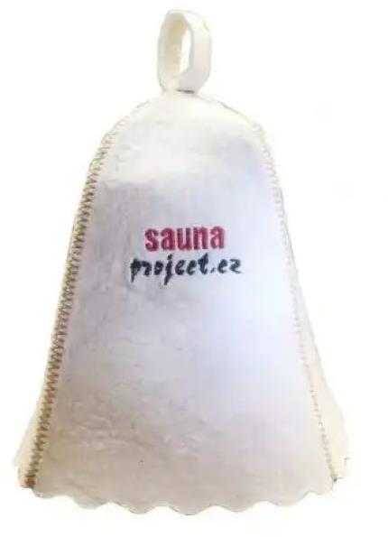 SAUNAPROJECT Čepice do sauny s logem, plsť