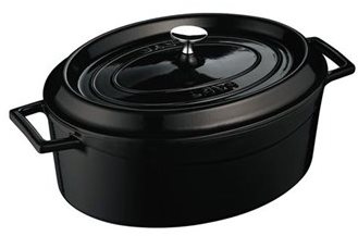 LAVA METAL Litinový hrnec oválný 29cm - černý