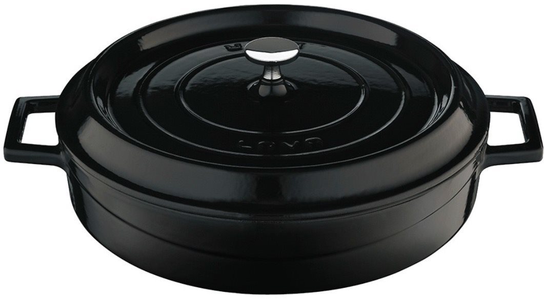 LAVA METAL Litinový hrnec nízký kulatý 24cm - černý