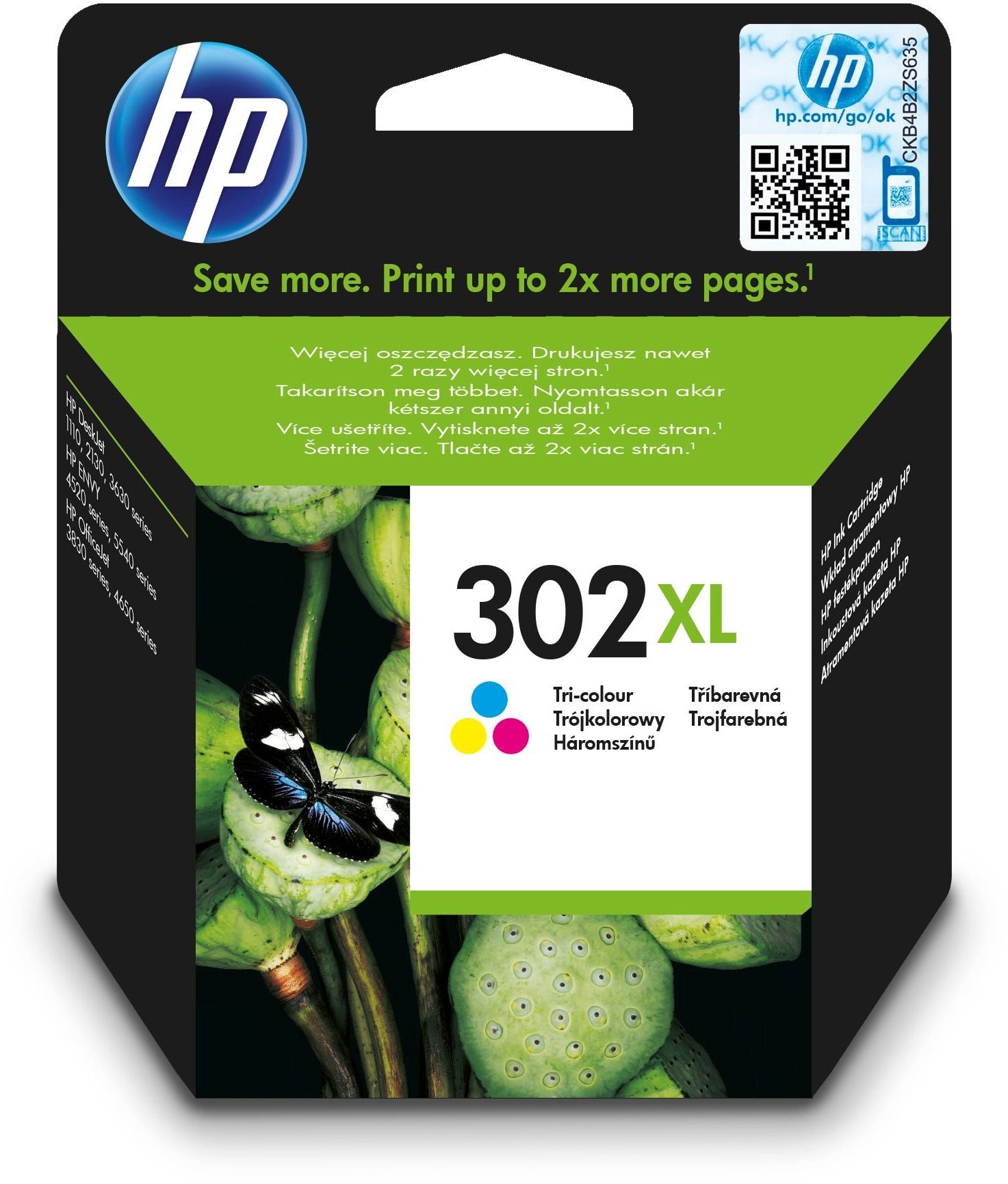 HP F6U67AE č. 302XL barevná