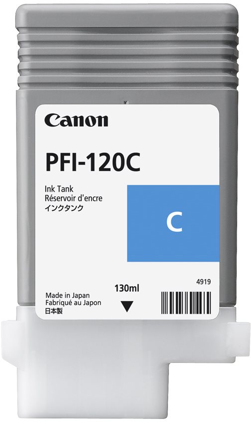Inkoust Canon PFI-120C v azurové barvě