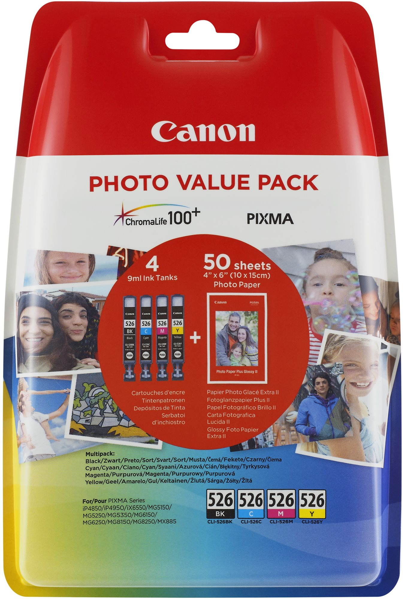 Canon CLI-526 Multipack s fotopapírem PP-201