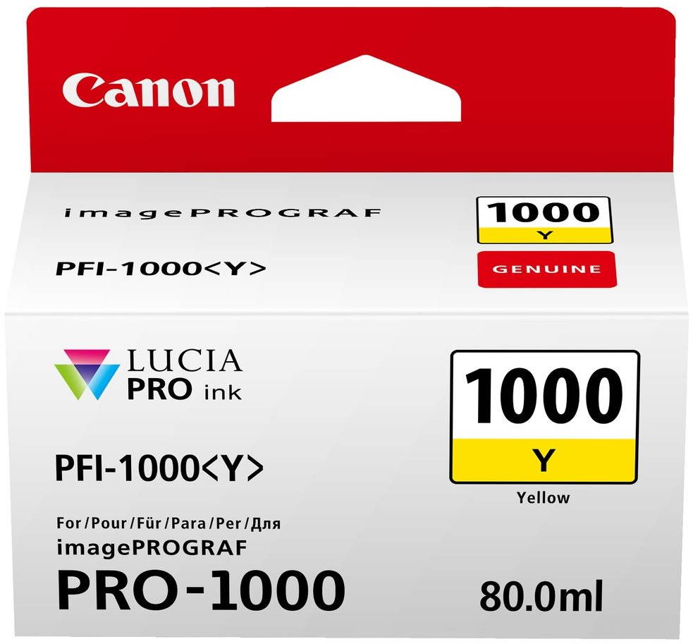 Žlutý inkoust Canon PFI-1000Y 700 ml pro tiskárny