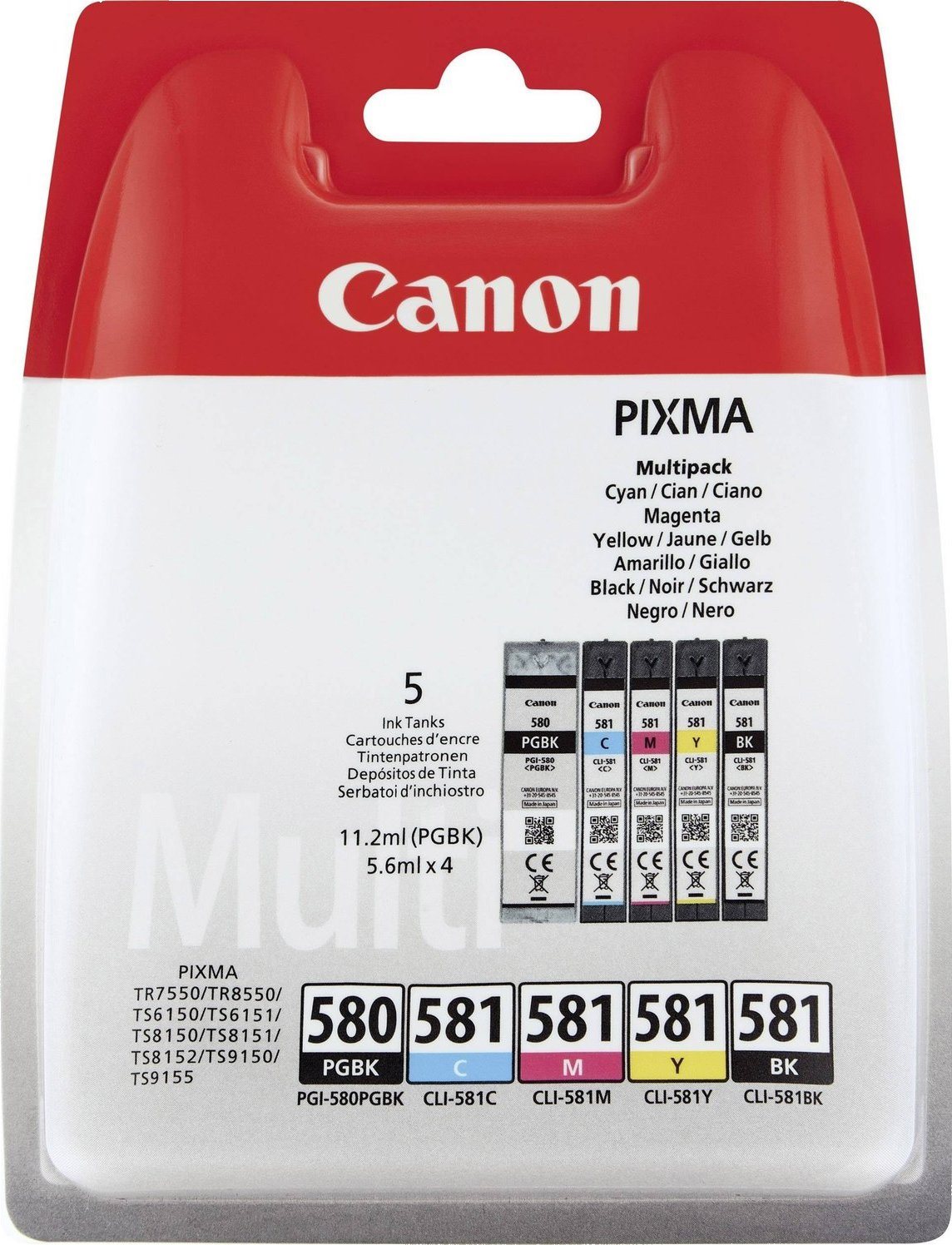 Kanónský MultiPack PGI-580PGBK/CLI-581BK/C/M/Y