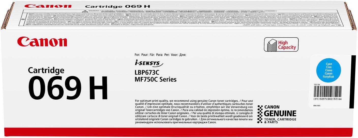 Canon Cartridge 069H azurový toner pro tiskárny