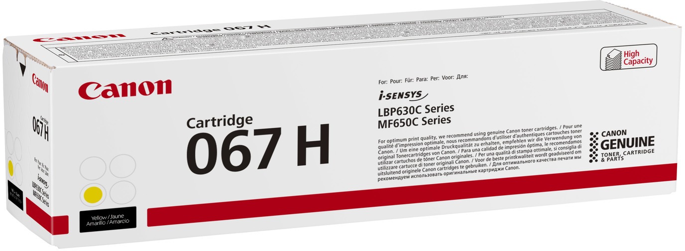 Žlutý toner Canon Cartridge 067H pro kvalitní tisk