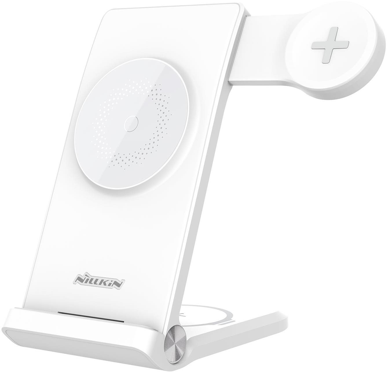 Nillkin PowerTrio 3v1 Bezdrátová Nabíječka MagSafe pro Samsung Watch White