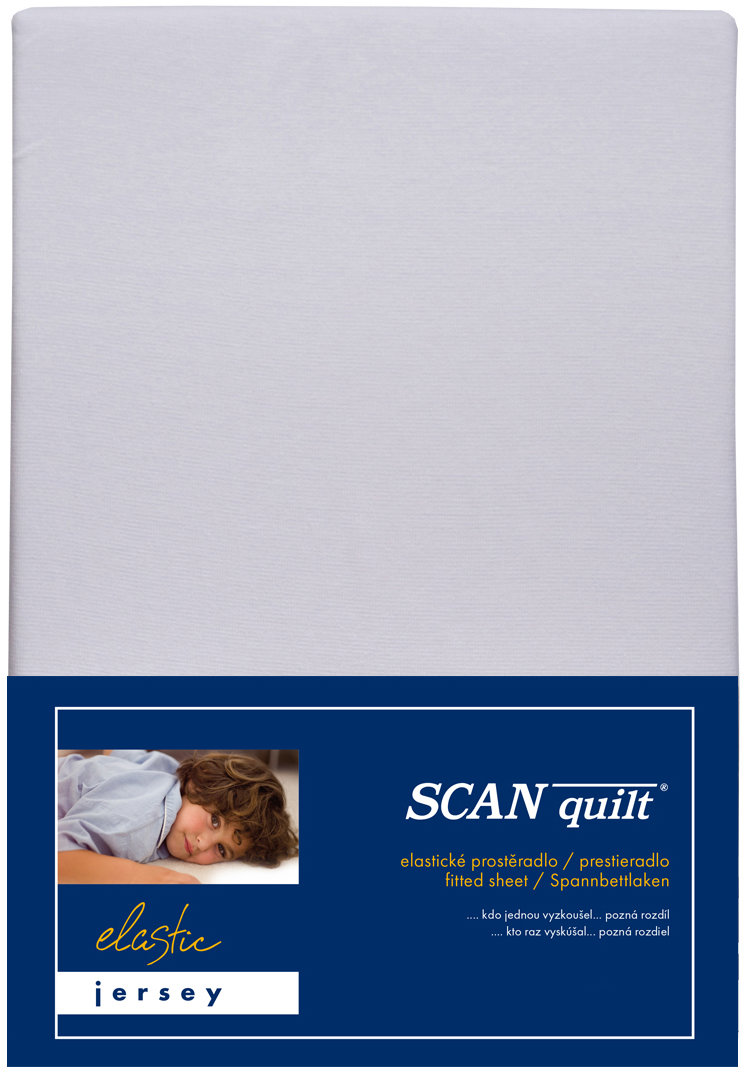 SCANquilt Dětské prostěradlo Jersey Elastic Lycra světle šedé 70 × 140 cm
