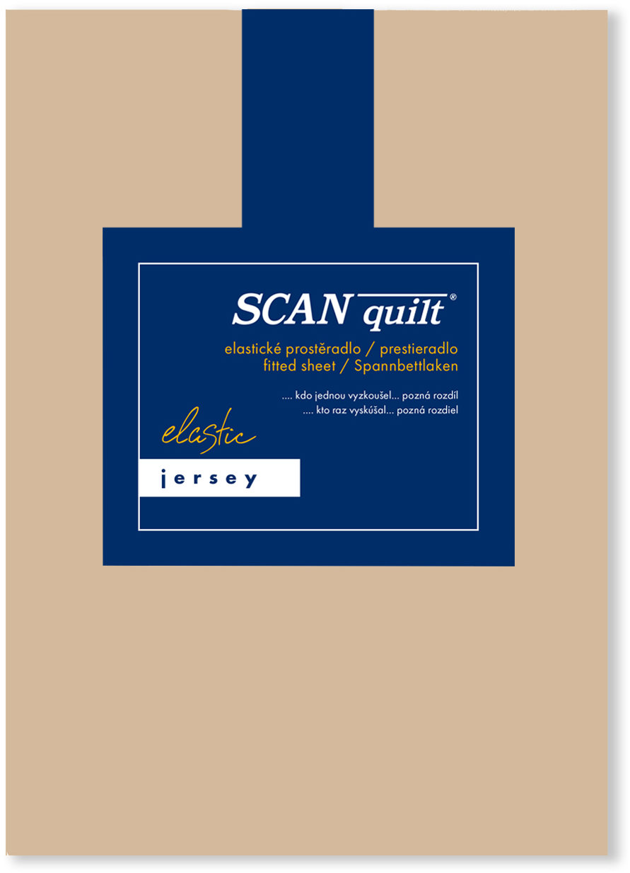 SCANquilt Prostěradlo Jersey Elastic Lycra oříškové 120 × 200 cm