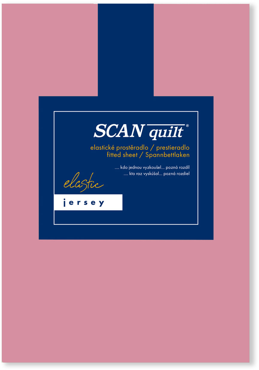 SCANquilt Prostěradlo Jersey Elastic Lycra starorůžové 90 × 200 cm