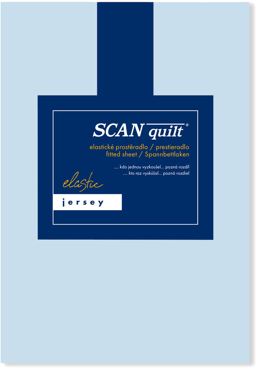 SCANquilt Prostěradlo Jersey Elastic Lycra světle modré 140 × 200 cm