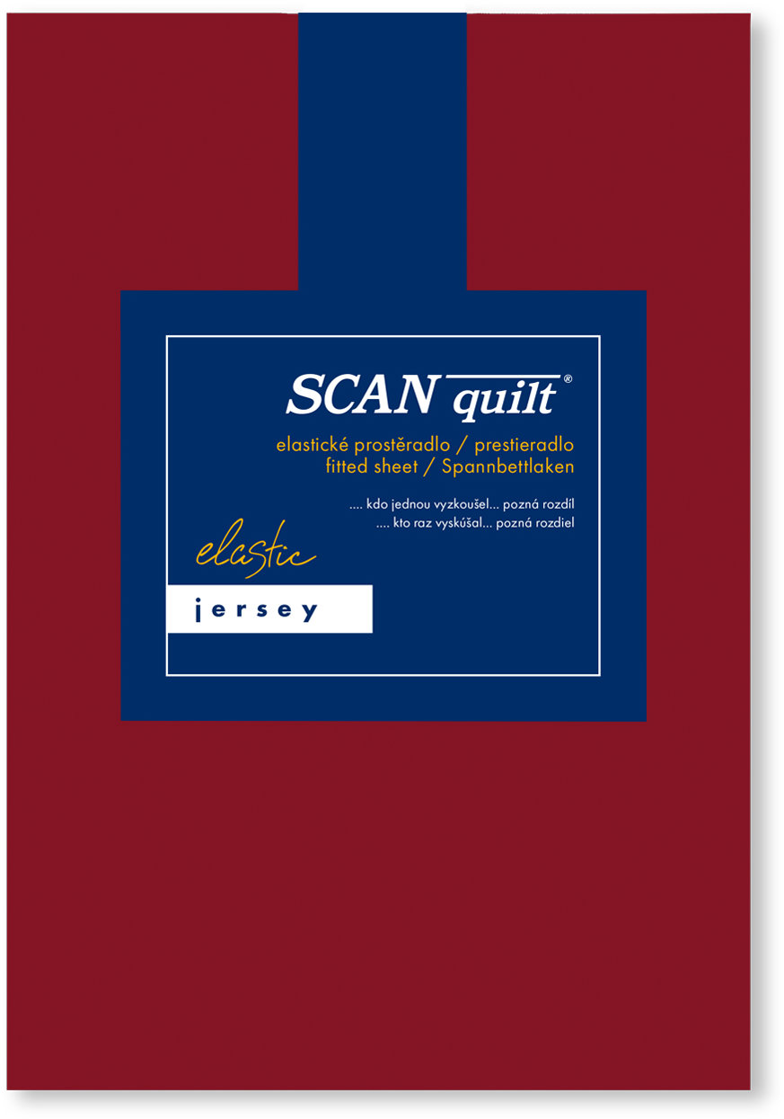 SCANquilt Prostěradlo Jersey Elastic Lycra tmavě červené 180 × 200 cm