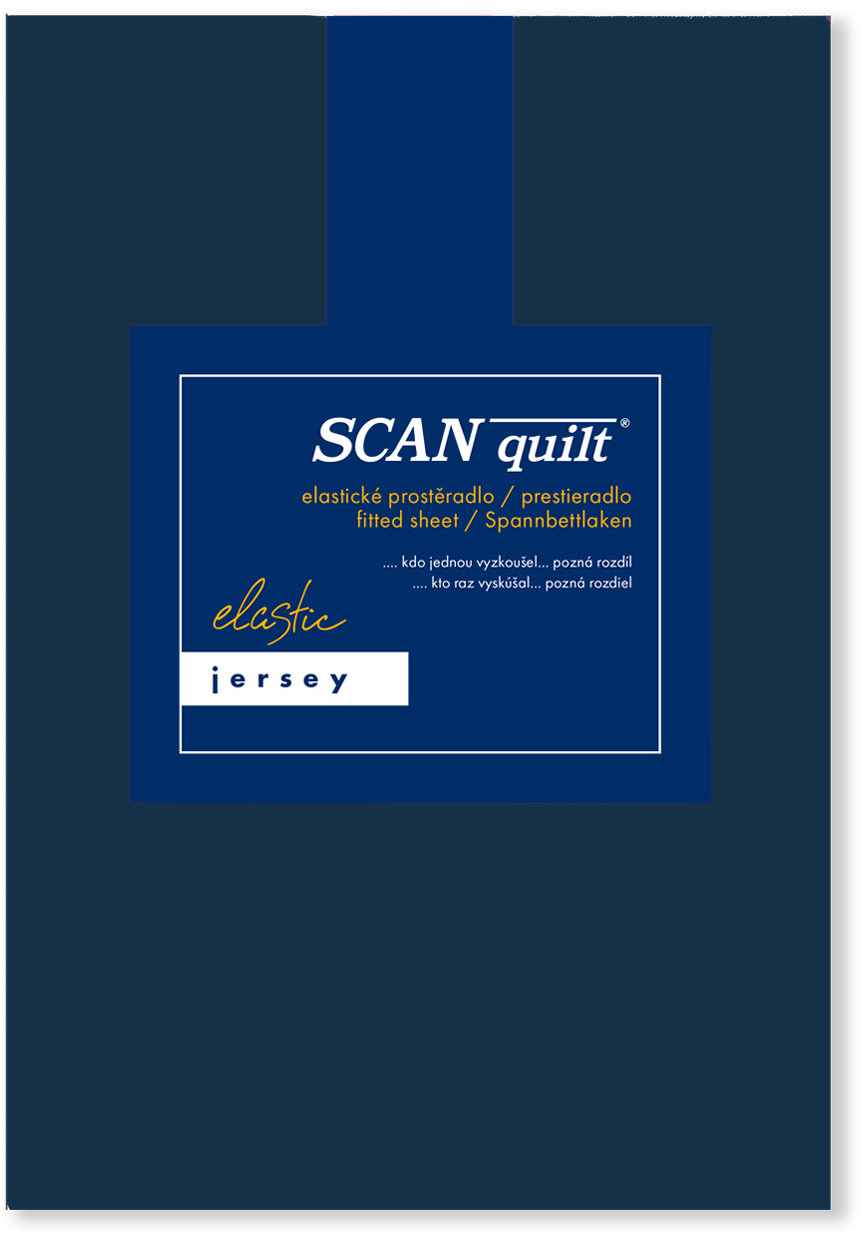 SCANquilt Prostěradlo Jersey Elastic Lycra tmavě modré 100 × 220 cm