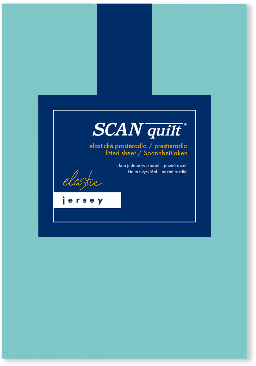 SCANquilt Prostěradlo Jersey Elastic Lycra tyrkysové 90 × 200 cm