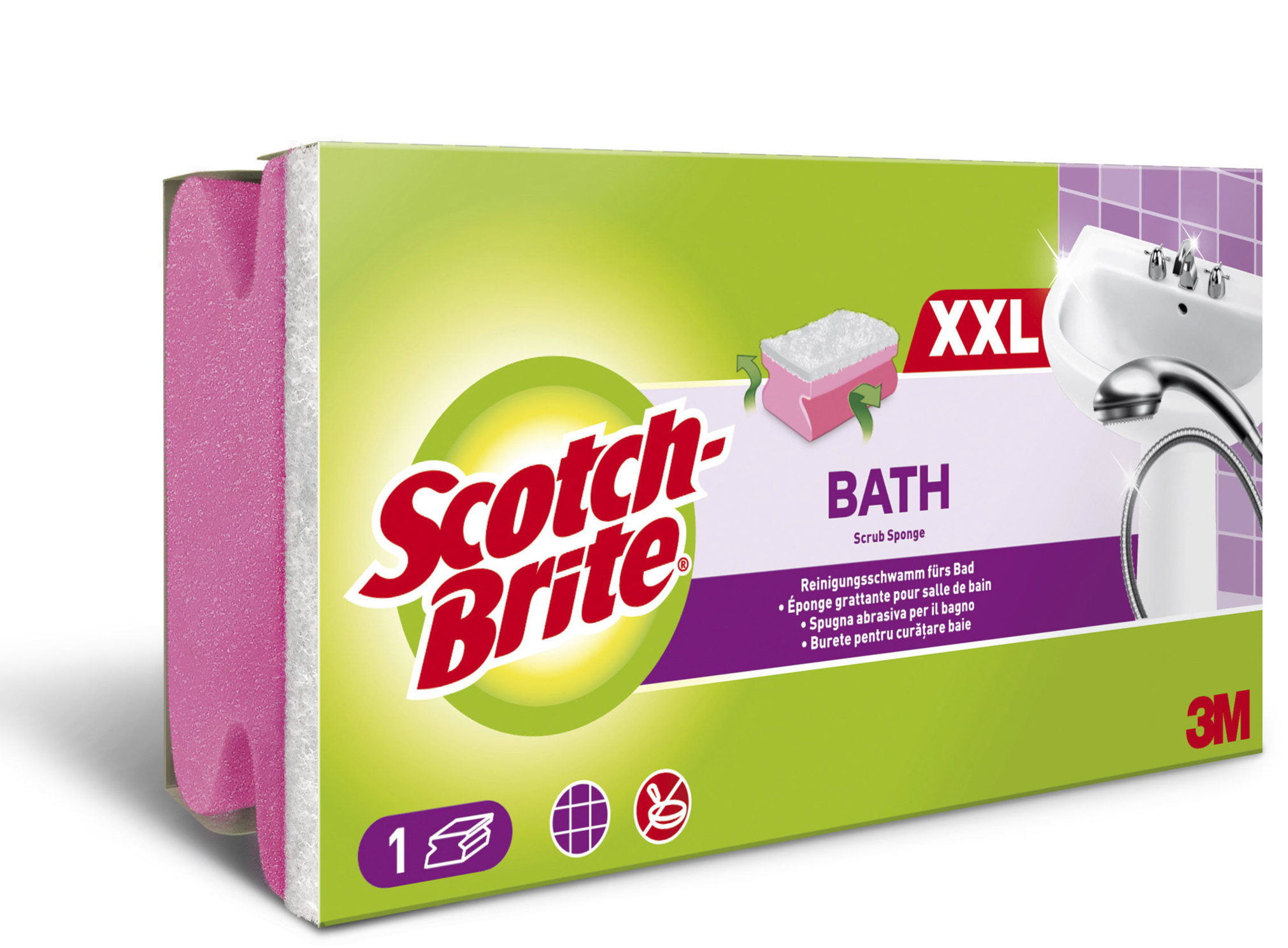Scotch-Brite® Bath XXL houbička pro čištění choulostivých povrchů v koupelně, 1 ks