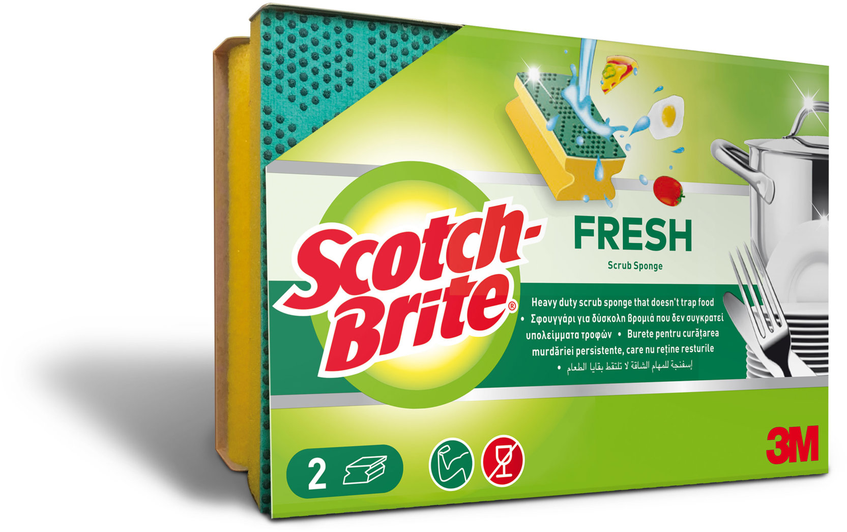 Scotch-Brite® Fresh Nail Saver houbičky na povrch odolný proti poškrábání, 2 ks