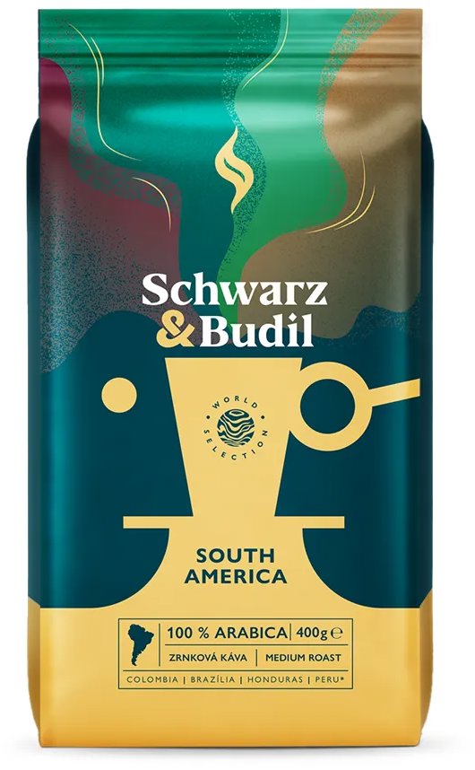 Schwarz & Budil SOUTH AMERICA-100% ARABICA zrnková