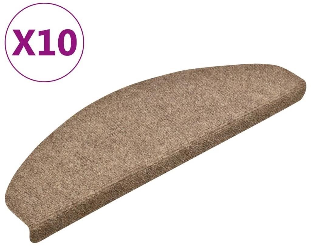 Samolepící nášlapy na schody 10 ks krémové 65x21x4cm vpichované