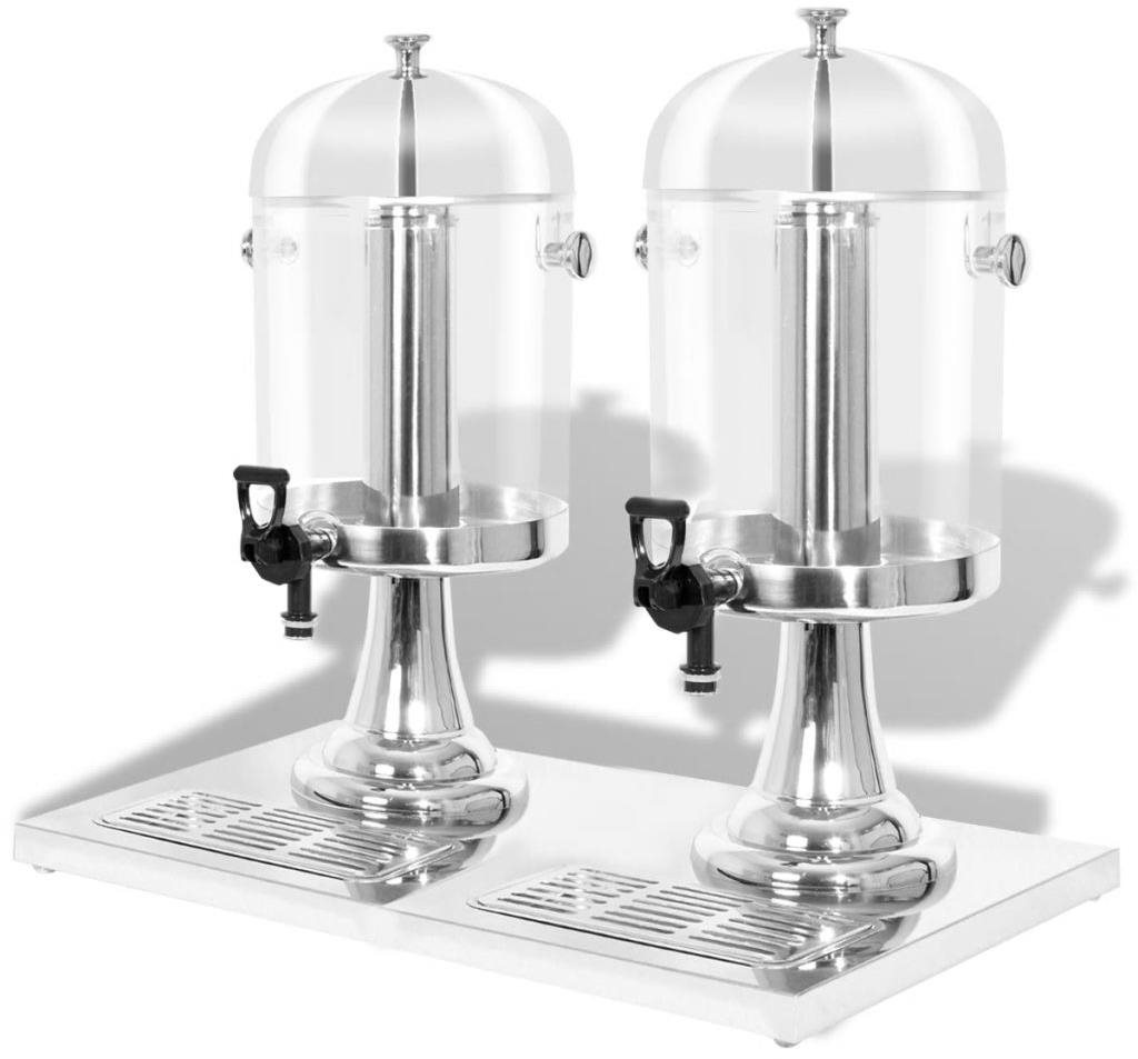 Dvojitý dávkovač na džus, nerezová ocel 2×8 l
